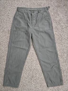 AMERICAN EAGLE Cargo Pants Womens Size 16 L Army Green High Rise Y2K 100% Cotton